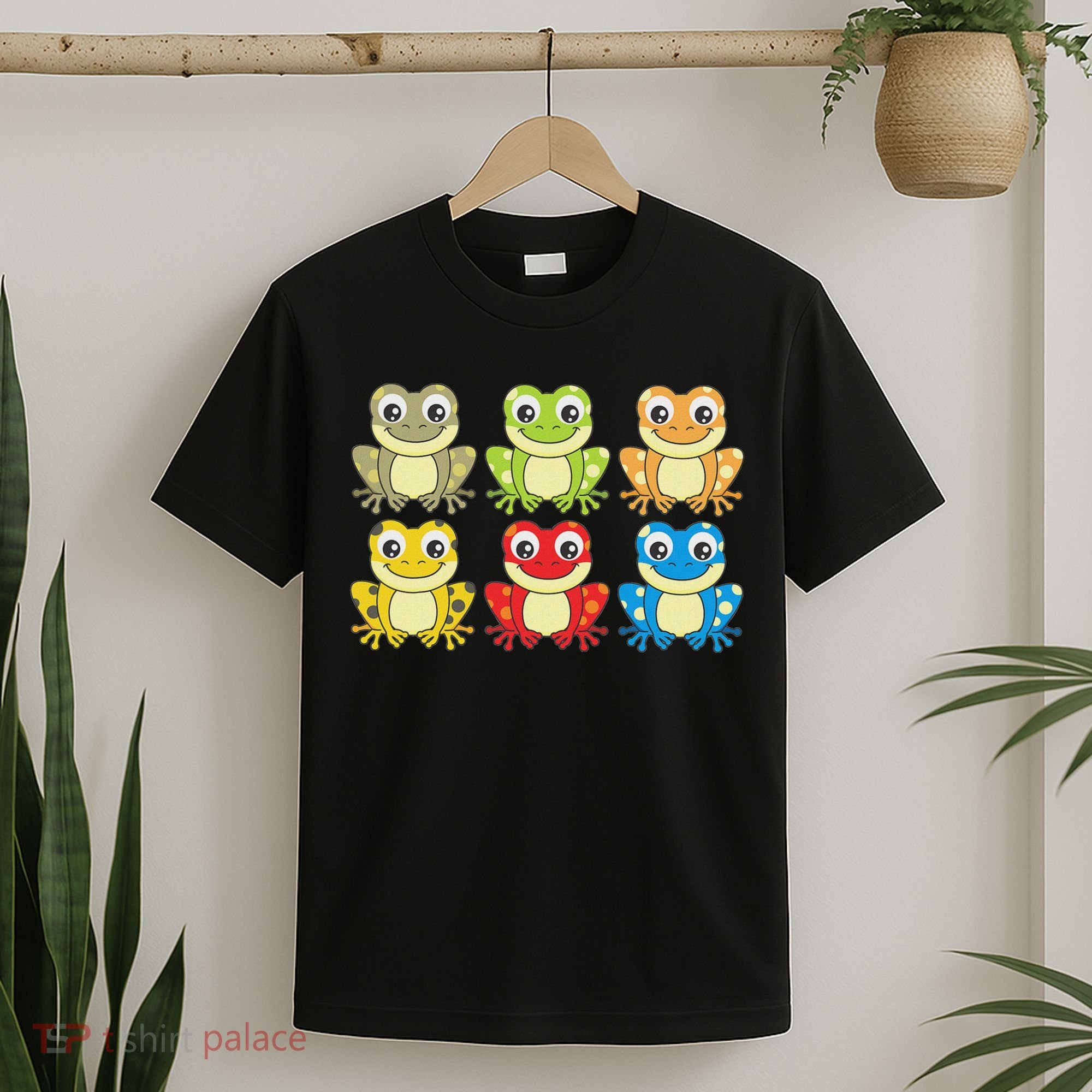 Colorful Collection Of Frogs Animal Lover Graphic T-Shirt
