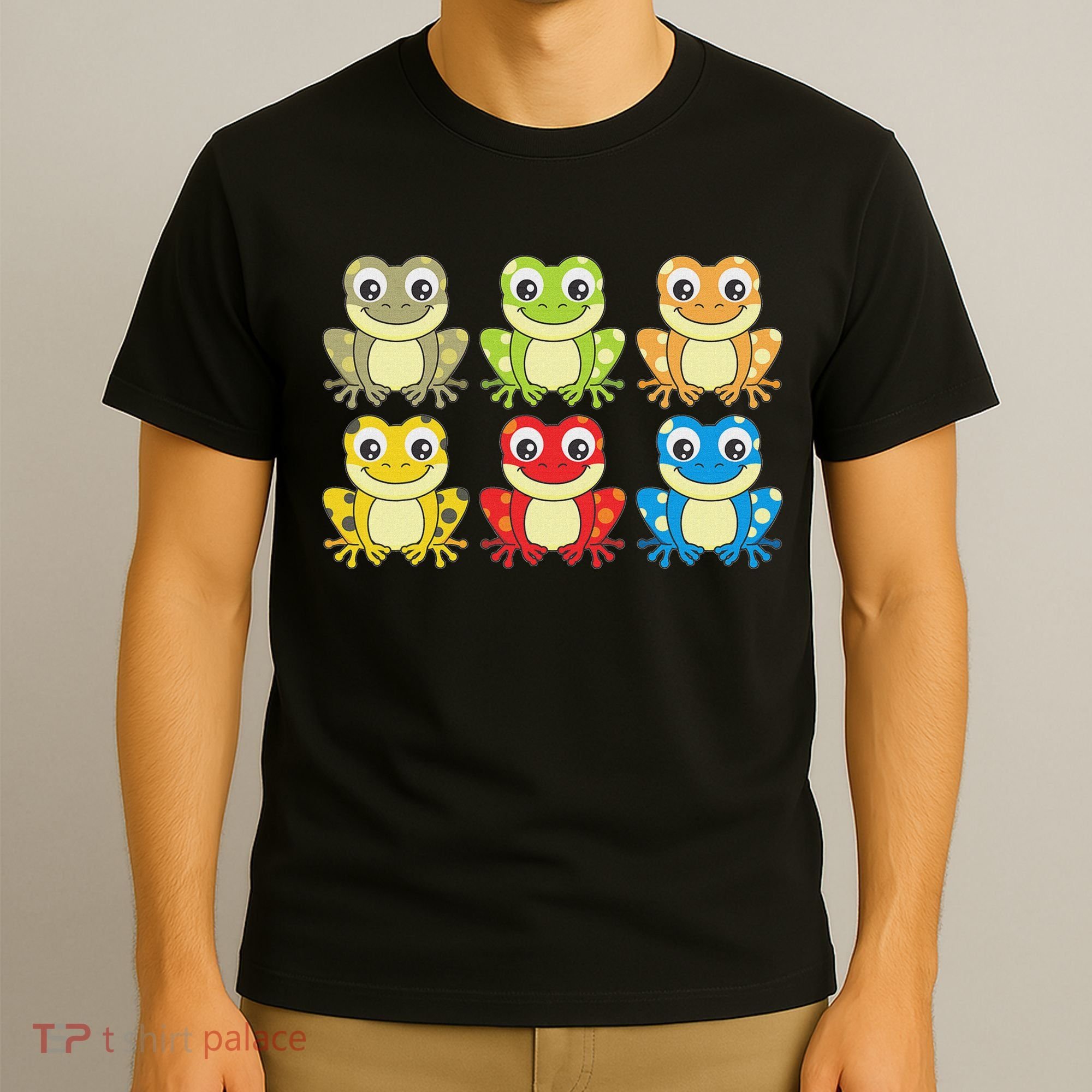 Colorful Collection Of Frogs Animal Lover Graphic T-Shirt