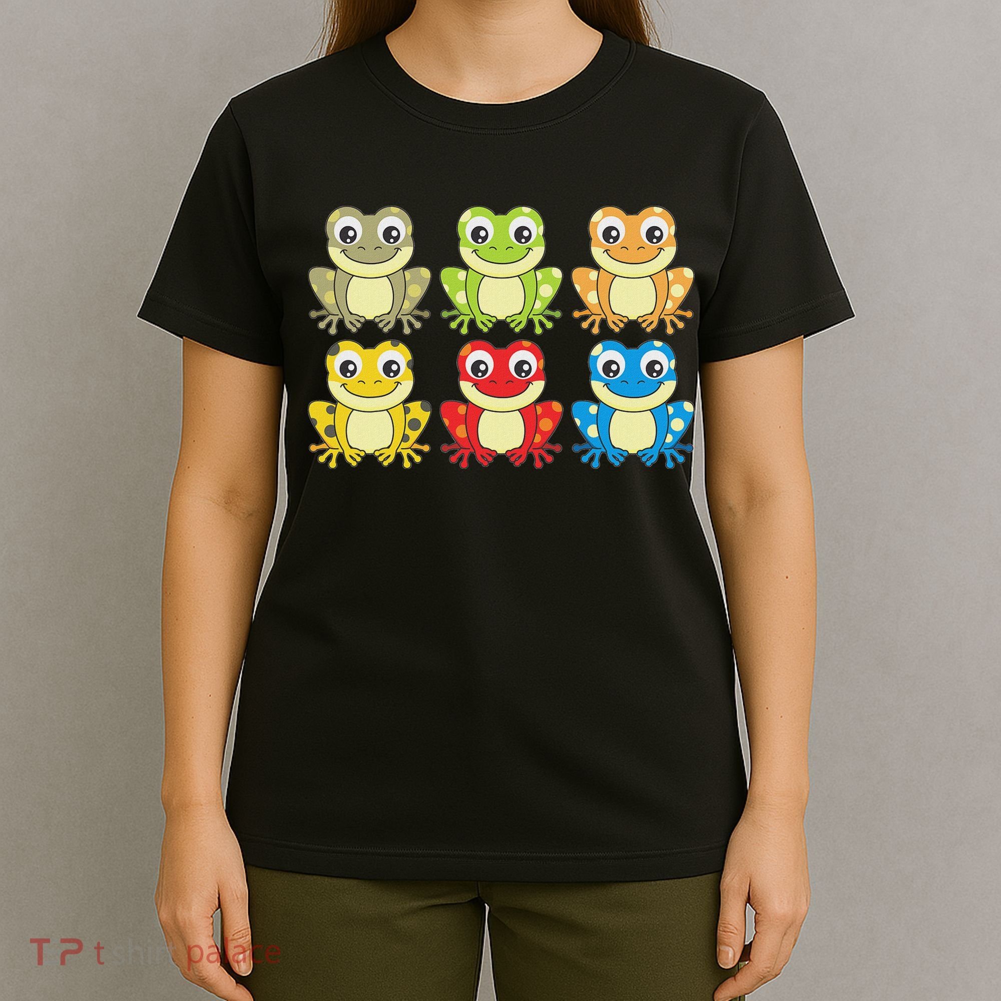 Colorful Collection Of Frogs Animal Lover Graphic T-Shirt