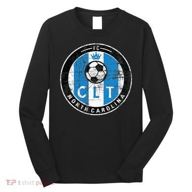 Charlotte CLT Original Design Jersey DISTRESSED  Long Sleeve Shirt