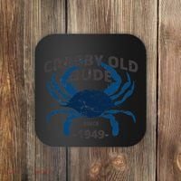 Cute Crabby Old Dude Since 1949 70th Birthday Crab Fishing Coaster thumb 0