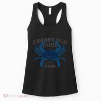 Cute Crabby Old Dude Since 1949 70th Birthday Crab Fishing Women's Tank Top thumb 0
