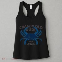 Cute Crabby Old Dude Since 1949 70th Birthday Crab Fishing Women's Tank Top thumb 3