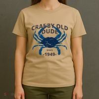 Cute Crabby Old Dude Since 1949 70th Birthday Crab Fishing T-Shirt thumb 4