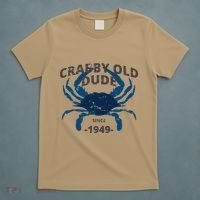 Cute Crabby Old Dude Since 1949 70th Birthday Crab Fishing T-Shirt thumb 5