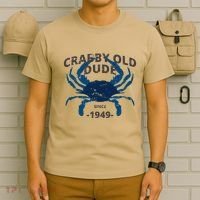 Cute Crabby Old Dude Since 1949 70th Birthday Crab Fishing T-Shirt thumb 6
