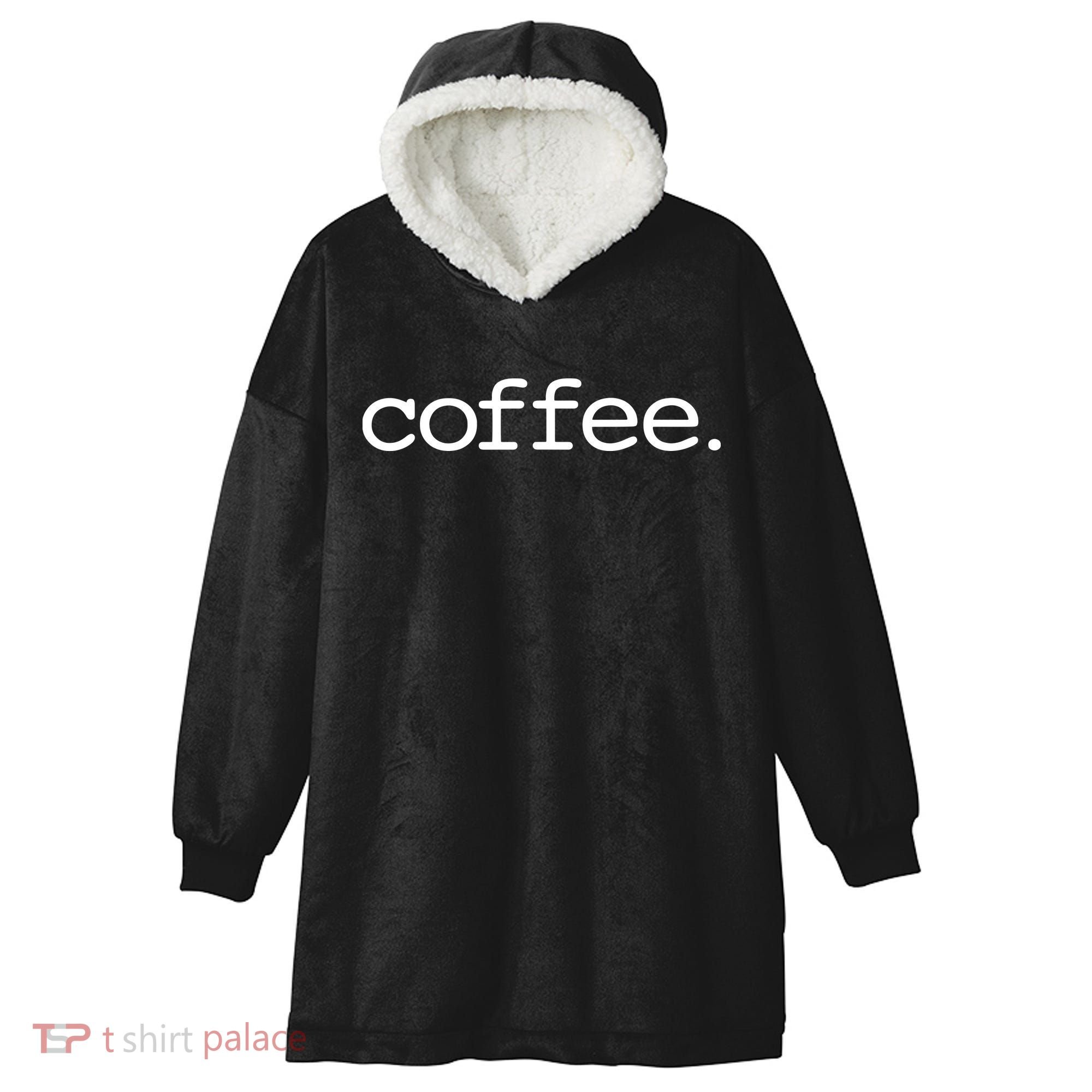 Coffee Hooded Wearable Blanket