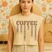 Coffee Christ Offers Forgiveness For Everyone Everywhere Garment-Dyed Women's Muscle Tee thumb 4
