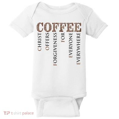 Coffee Christ Offers Forgiveness For Everyone Everywhere Baby Bodysuit