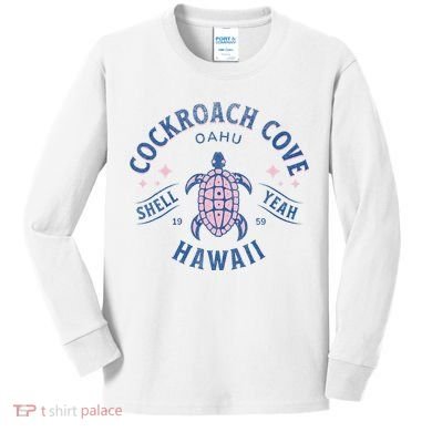 Cockroach Cove Oahu Hawaii Sea Turtle Kids Long Sleeve Shirt