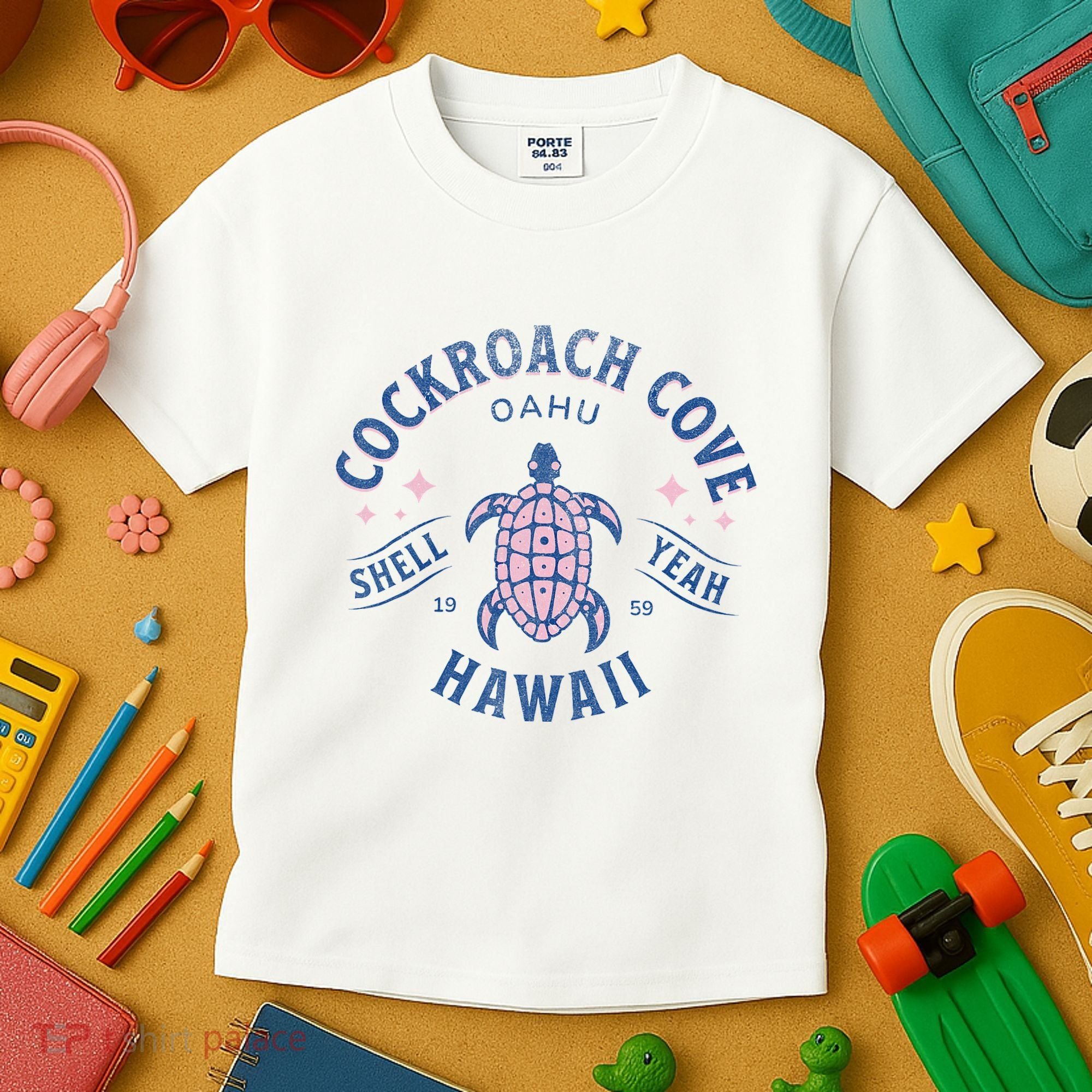 Cockroach Cove Oahu Hawaii Sea Turtle Kids T-Shirt