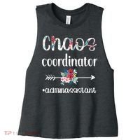 Chaos Coordinator Office Administrative Assistant Day Women's Racerback Cropped Tank thumb 0