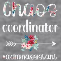 Chaos Coordinator Office Administrative Assistant Day Women's Racerback Cropped Tank thumb 2