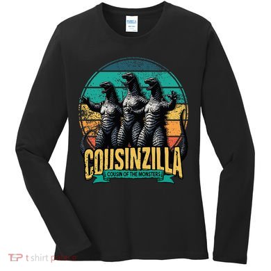 Cousinzilla Cousin Of The Monsters Funny Gifts For Family Women's Long Sleeve Shirt