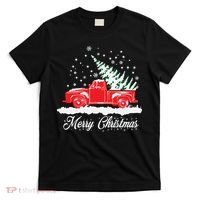 Christmas Classic Old Red Truck Vintage Pick Up Xmas Tree T-Shirt thumb 0