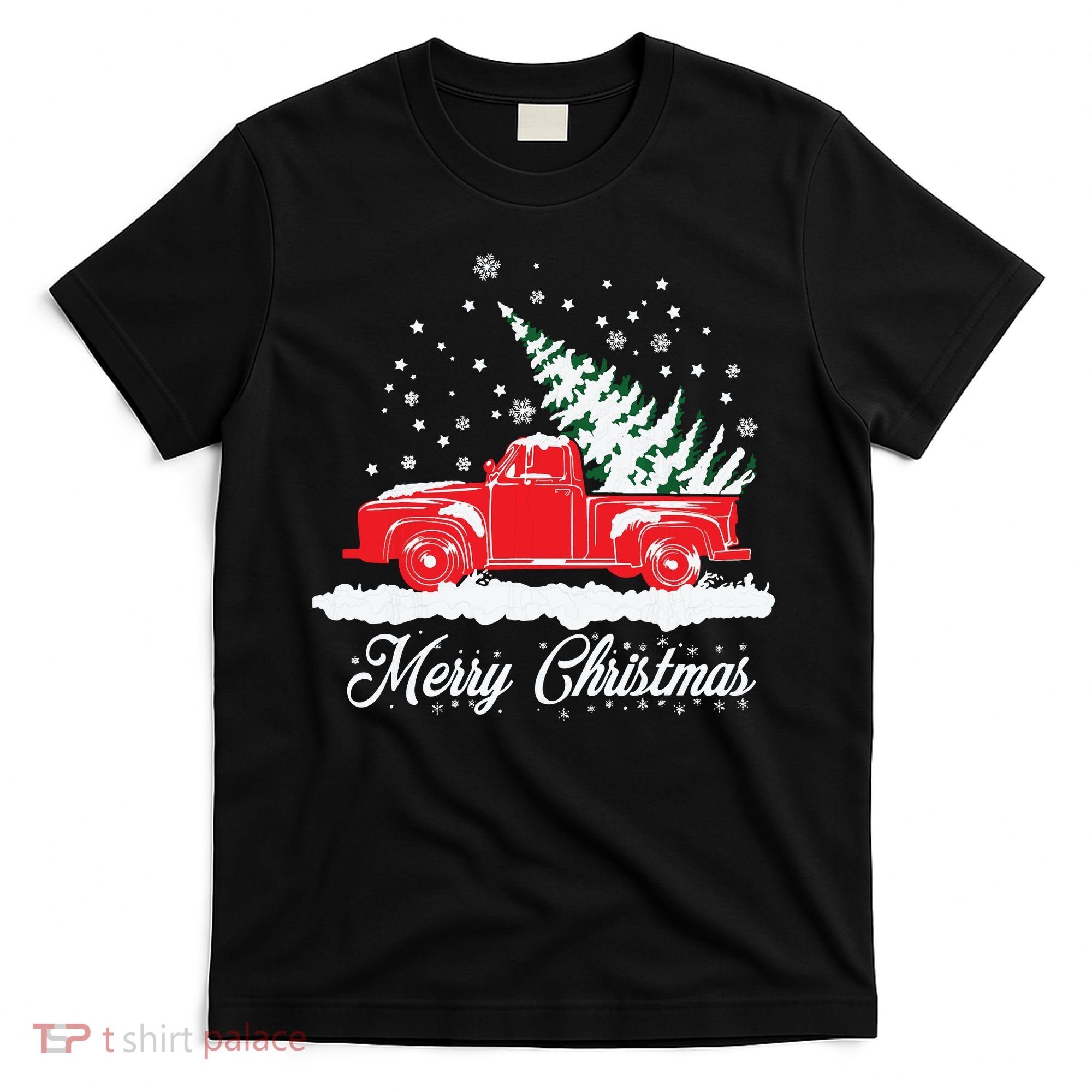 Christmas Classic Old Red Truck Vintage Pick Up Xmas Tree T-Shirt