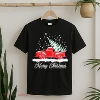 Christmas Classic Old Red Truck Vintage Pick Up Xmas Tree T-Shirt thumb 2