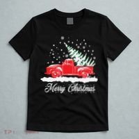 Christmas Classic Old Red Truck Vintage Pick Up Xmas Tree T-Shirt thumb 5