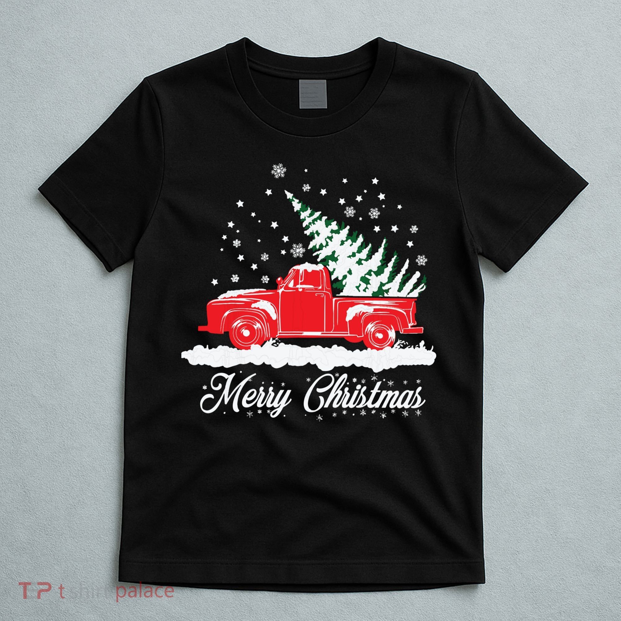 Christmas Classic Old Red Truck Vintage Pick Up Xmas Tree T-Shirt