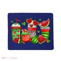 Cute Cups Of Iced Coffee Watermelon Tropical Summer Vacation Mousepad thumb 0