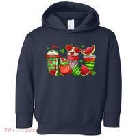 Cute Cups Of Iced Coffee Watermelon Tropical Summer Vacation Toddler Hoodie thumb 0