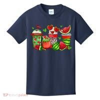 Cute Cups Of Iced Coffee Watermelon Tropical Summer Vacation Kids T-Shirt thumb 0