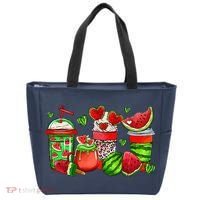 Cute Cups Of Iced Coffee Watermelon Tropical Summer Vacation Tote Bag thumb 0