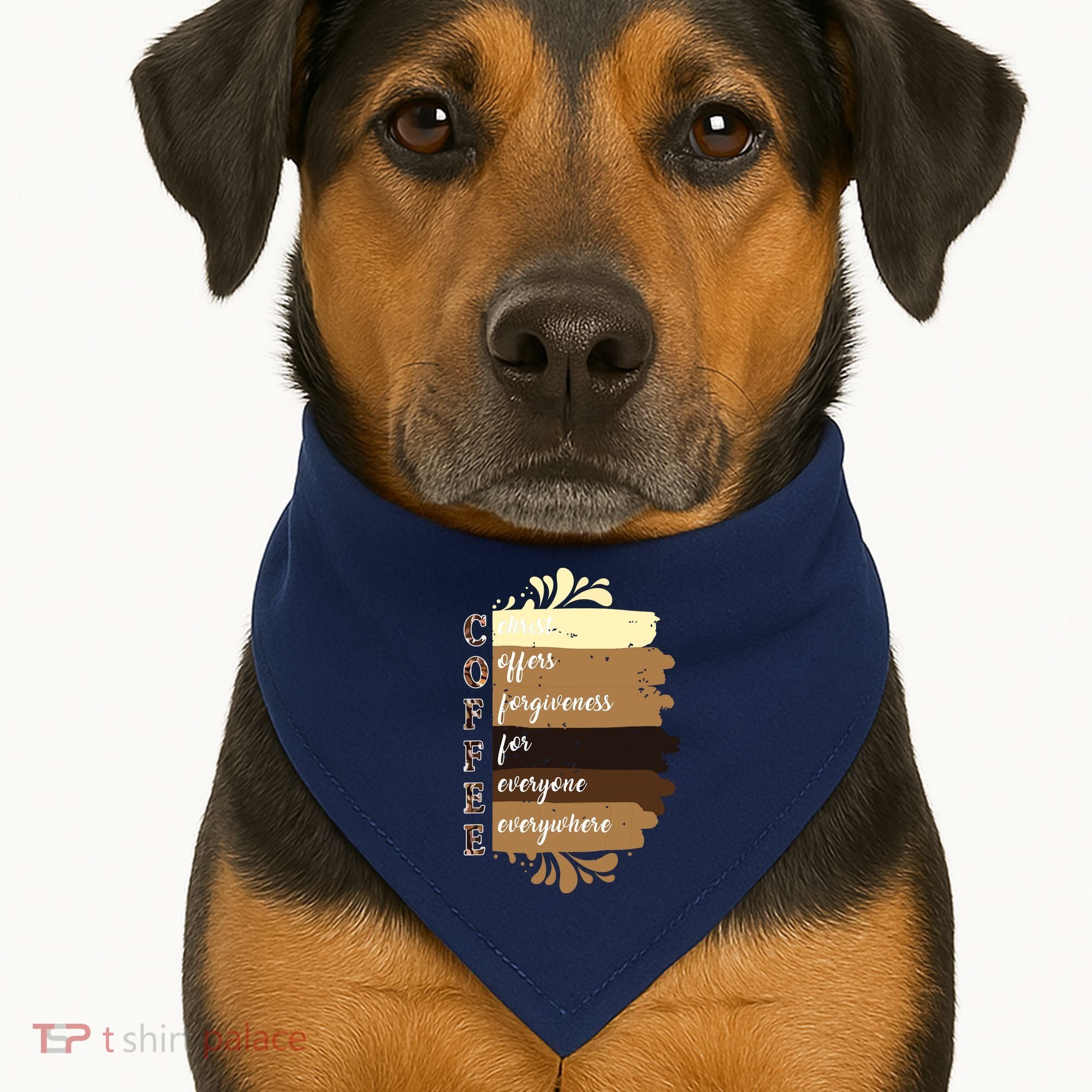 Coffee Christ Offers Forgiveness For Everyone Everywhere 4060 USA-Made Doggie Bandana