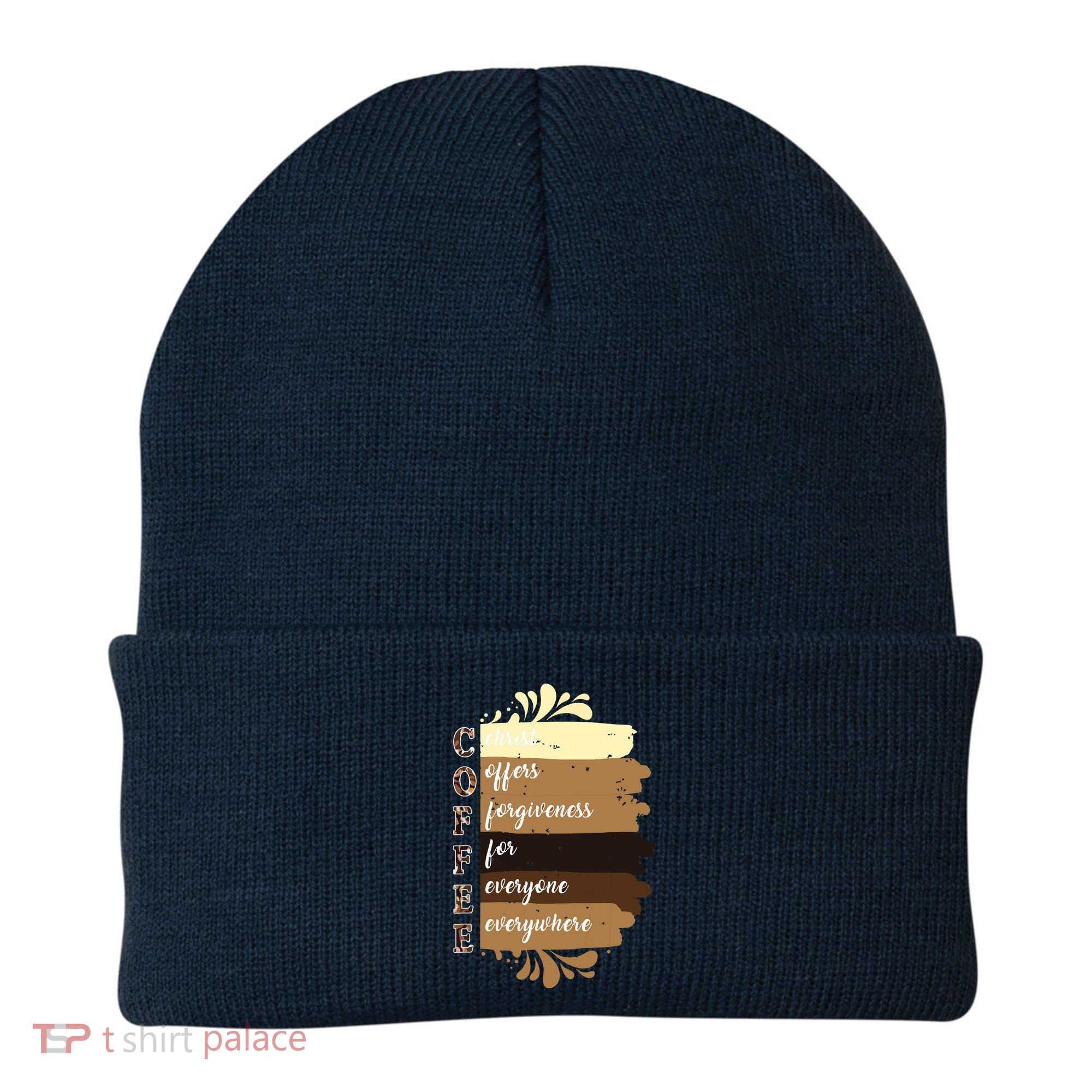 Coffee Christ Offers Forgiveness For Everyone Everywhere 4060 Beanie