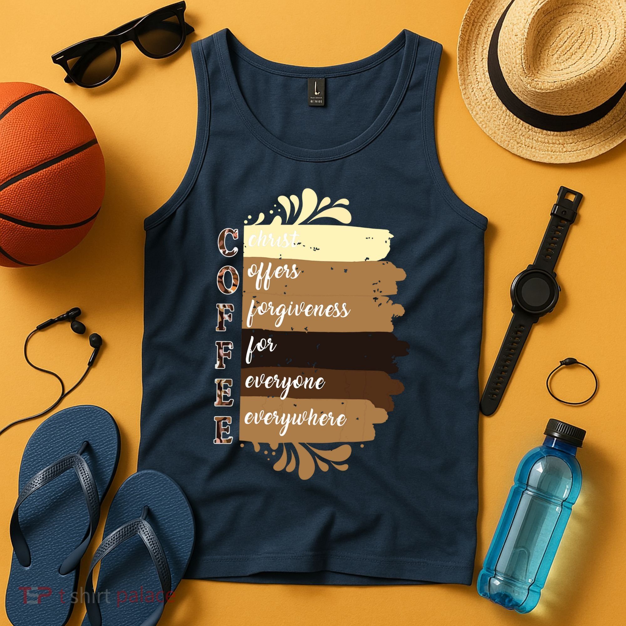 Coffee Christ Offers Forgiveness For Everyone Everywhere 4060 Tank Top