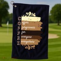 Coffee Christ Offers Forgiveness For Everyone Everywhere 4060 Golf Towel thumb 1