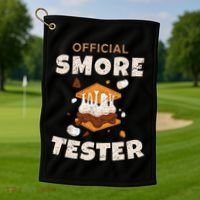 Camping Crew Official Smore Tester Marshmallows S'mores Golf Towel thumb 1