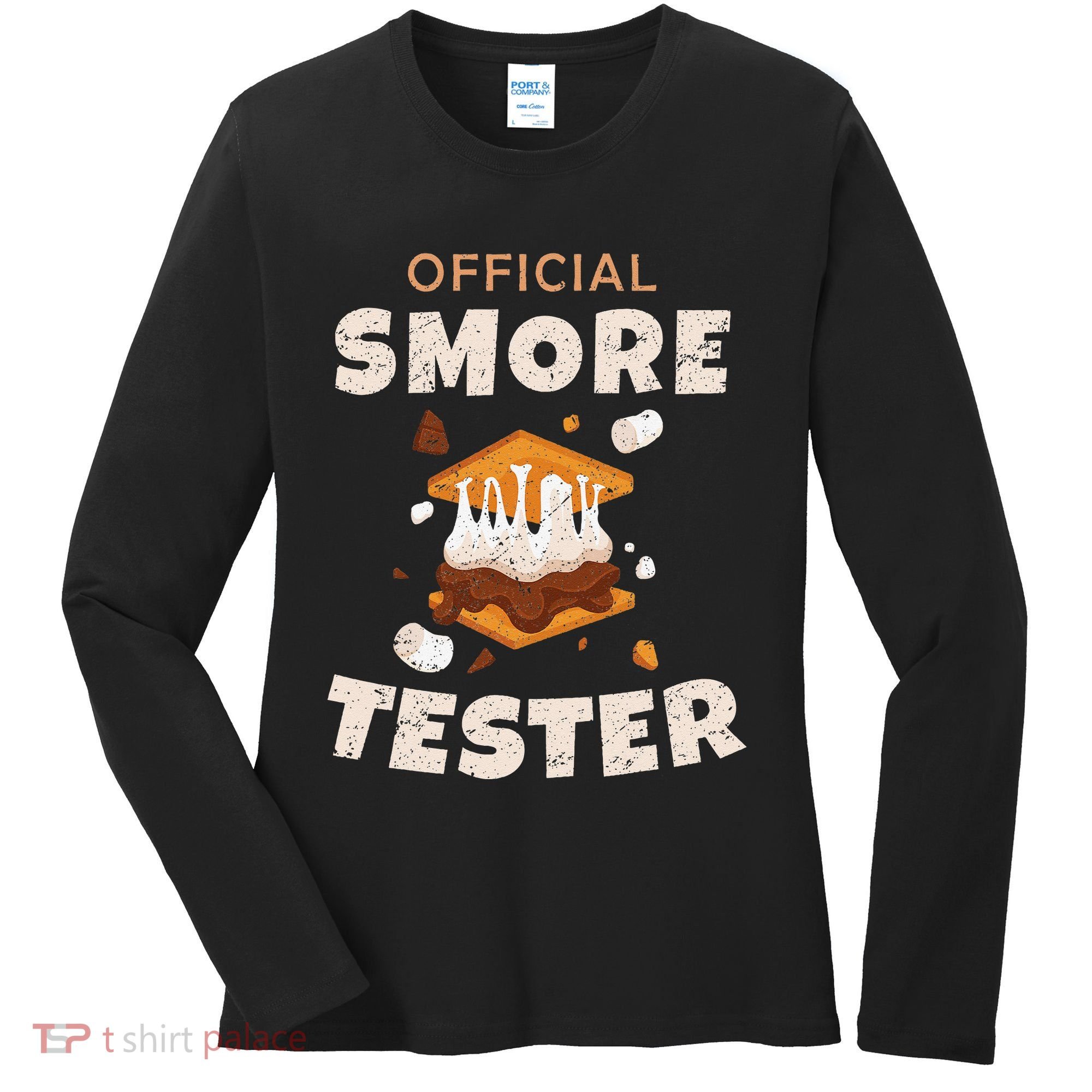 Camping Crew Official Smore Tester Marshmallows S'mores Women's Long Sleeve Shirt