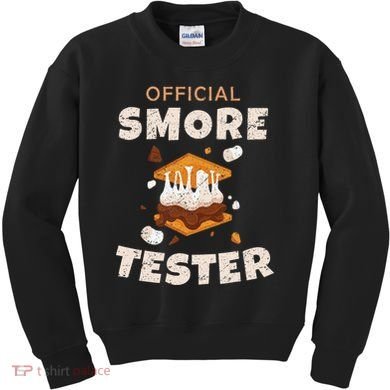 Camping Crew Official Smore Tester Marshmallows S'mores Kids Sweatshirt