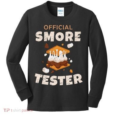 Camping Crew Official Smore Tester Marshmallows S'mores Kids Long Sleeve Shirt