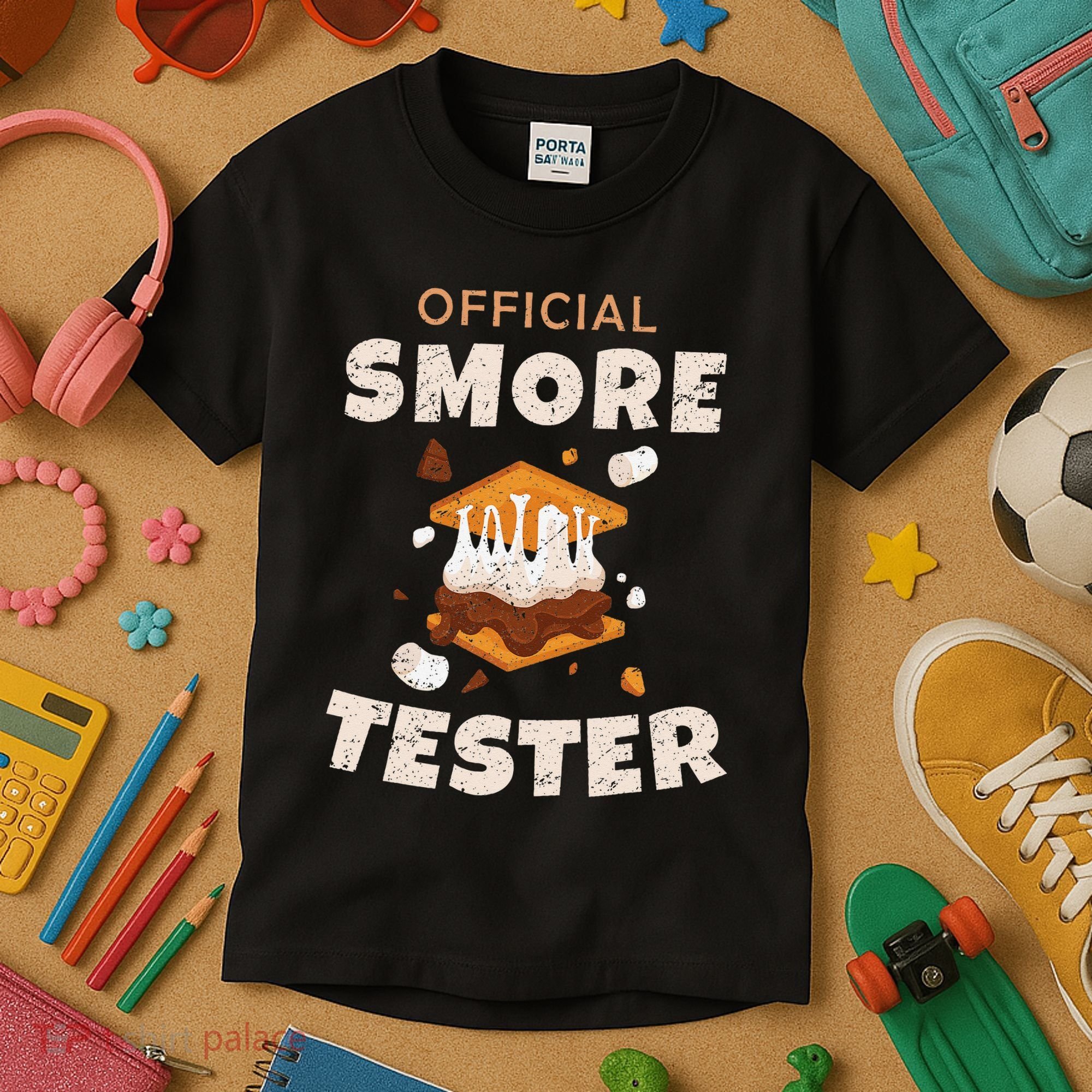 Camping Crew Official Smore Tester Marshmallows S'mores Kids T-Shirt