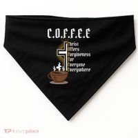 Coffee Christ Offers Forgiveness For Everyone Everywhere USA-Made Doggie Bandana thumb 0