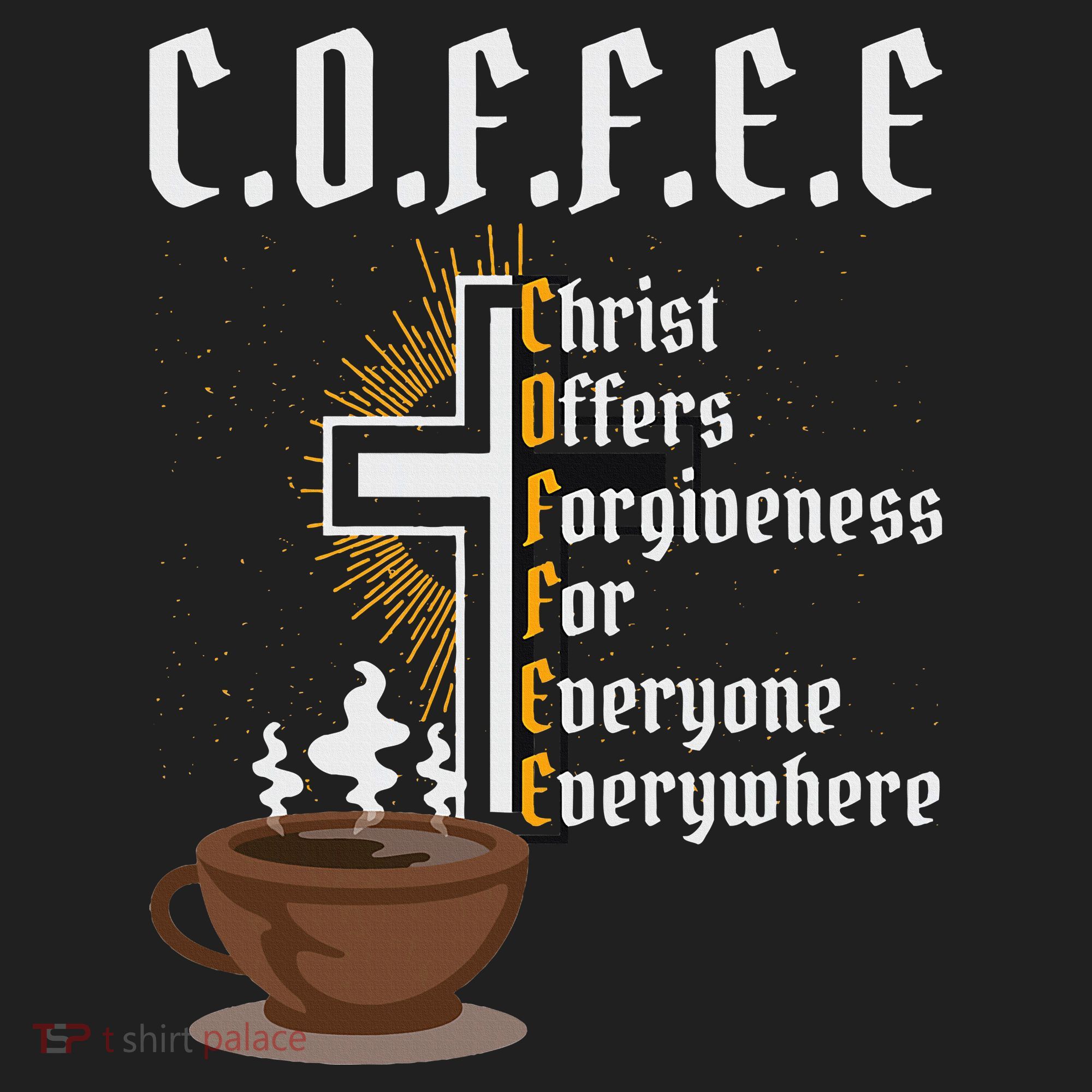 Coffee Christ Offers Forgiveness For Everyone Everywhere Golf Towel