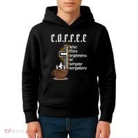 Coffee Christ Offers Forgiveness For Everyone Everywhere Kids Hoodie thumb 4