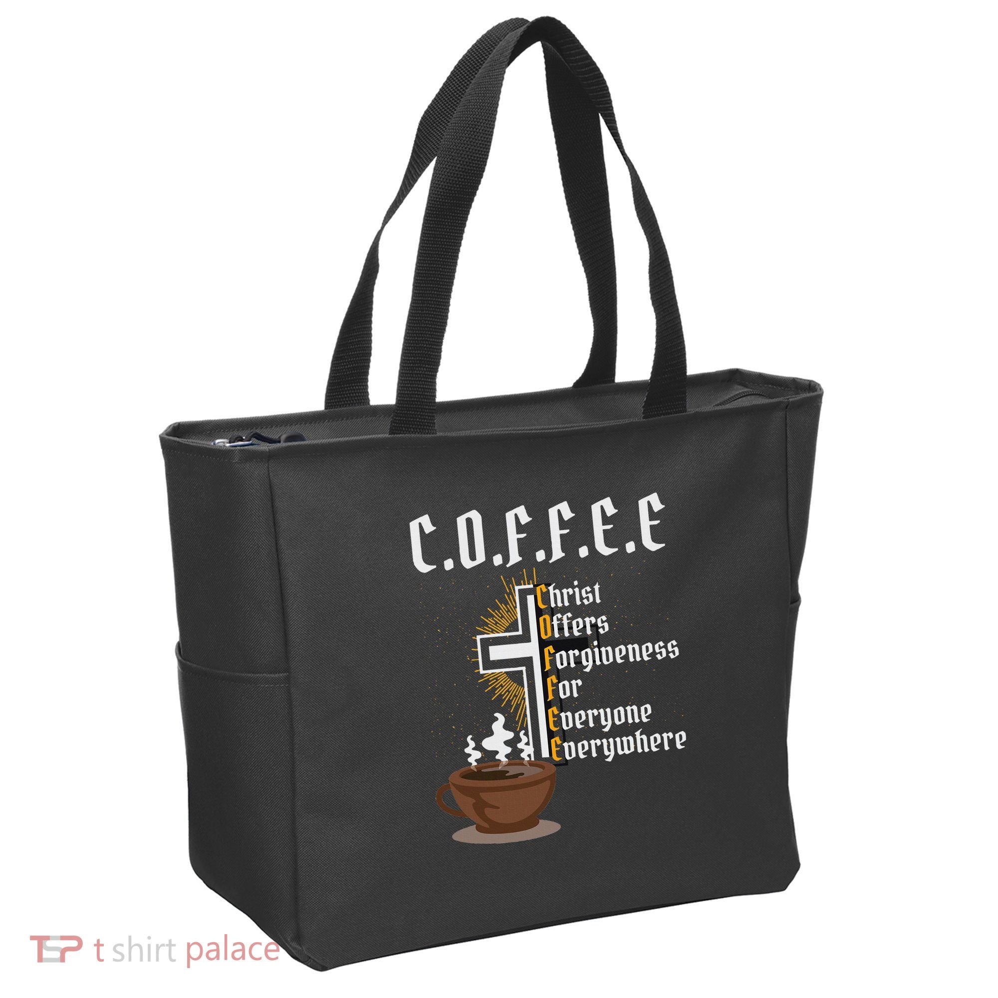 Coffee Christ Offers Forgiveness For Everyone Everywhere Tote Bag