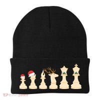 Christmas Chess Pieces Xmas Lights Santa Chess Player Beanie thumb 0
