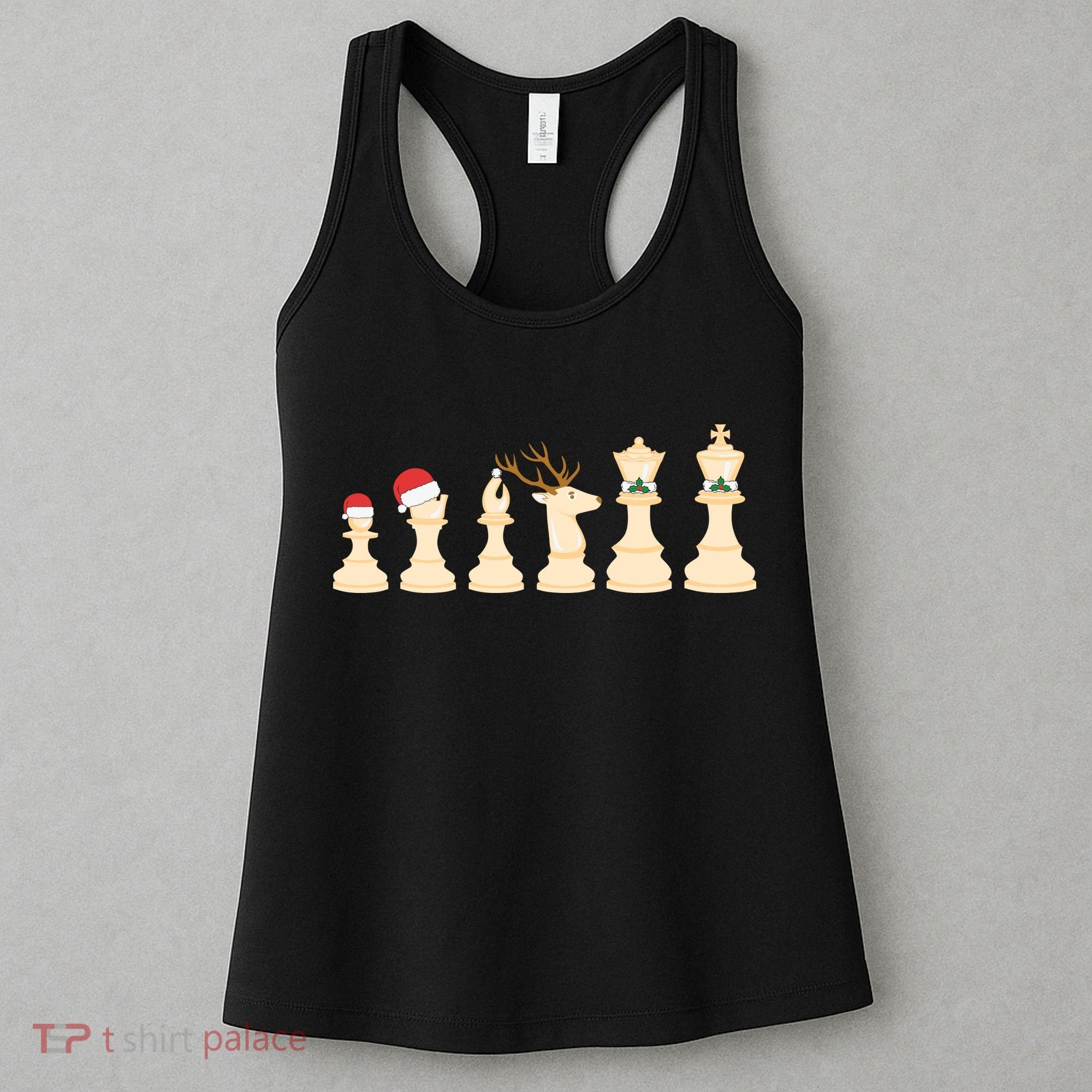 Christmas Chess Pieces Xmas Lights Santa Chess Player Women's Tank Top