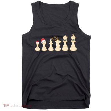 Christmas Chess Pieces Xmas Lights Santa Chess Player Tank Top