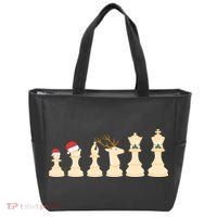 Christmas Chess Pieces Xmas Lights Santa Chess Player Tote Bag thumb 0