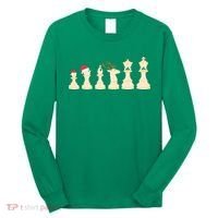 Christmas Chess Pieces Xmas Lights Santa Chess Player Long Sleeve Shirt thumb 0