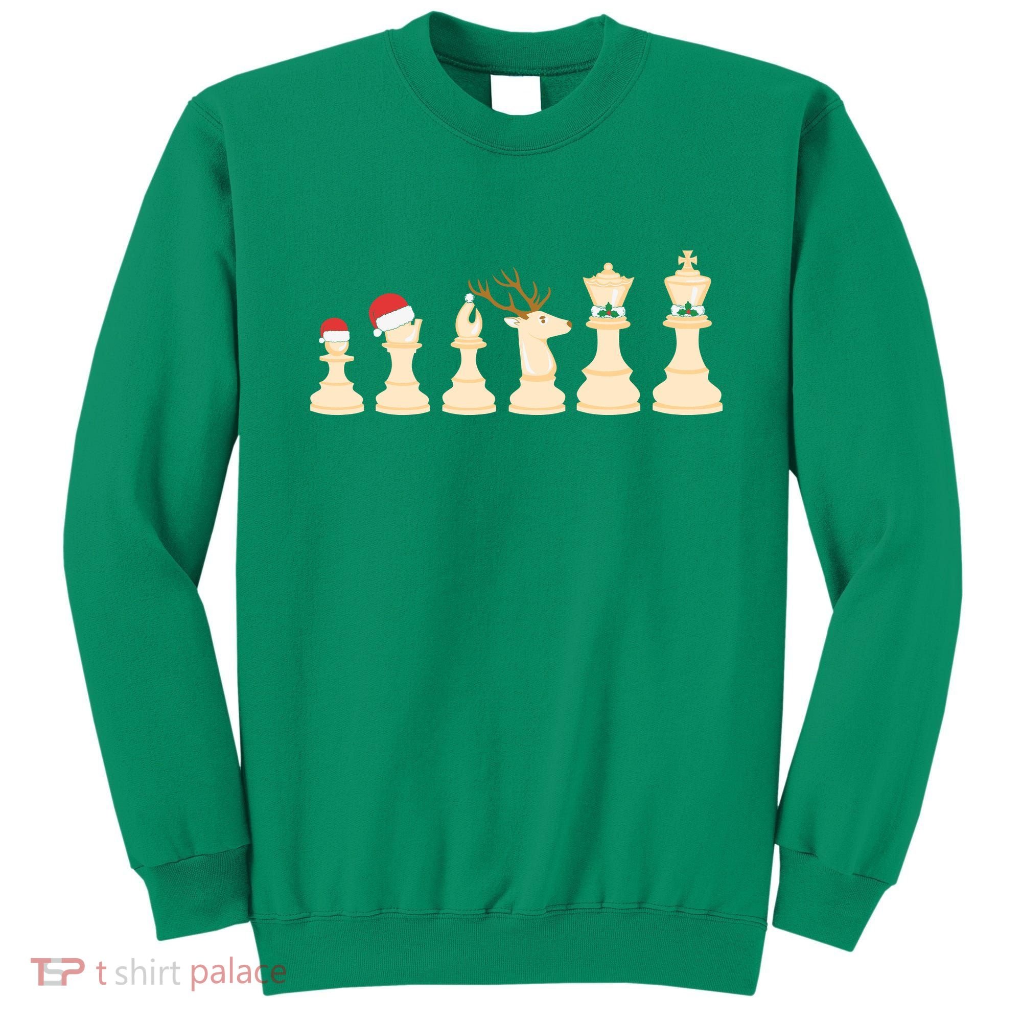 Christmas Chess Pieces Xmas Lights Santa Chess Player Sweatshirt