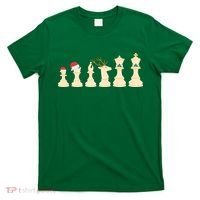 Christmas Chess Pieces Xmas Lights Santa Chess Player T-Shirt thumb 0