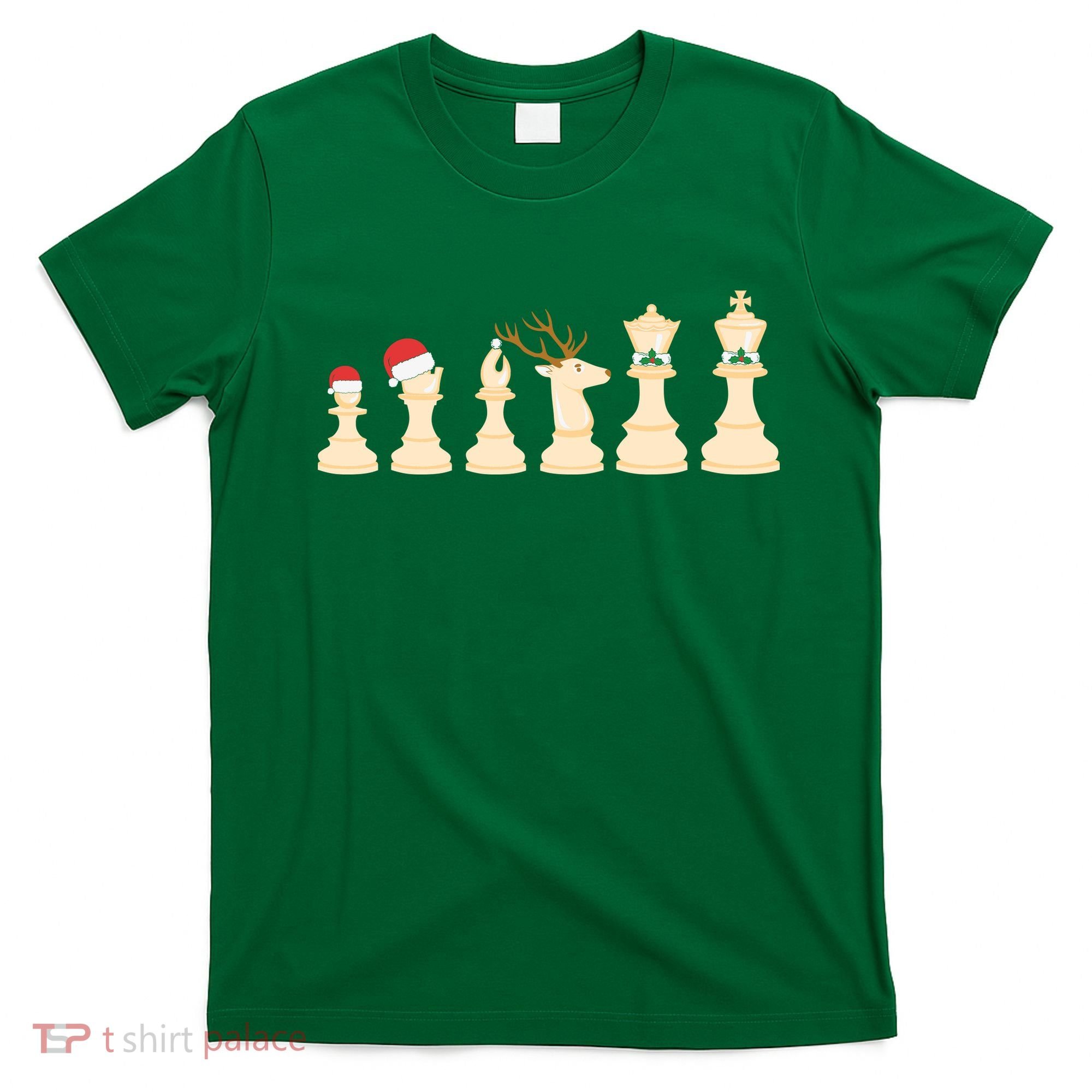 Christmas Chess Pieces Xmas Lights Santa Chess Player T-Shirt