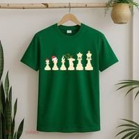 Christmas Chess Pieces Xmas Lights Santa Chess Player T-Shirt thumb 2