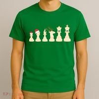 Christmas Chess Pieces Xmas Lights Santa Chess Player T-Shirt thumb 3